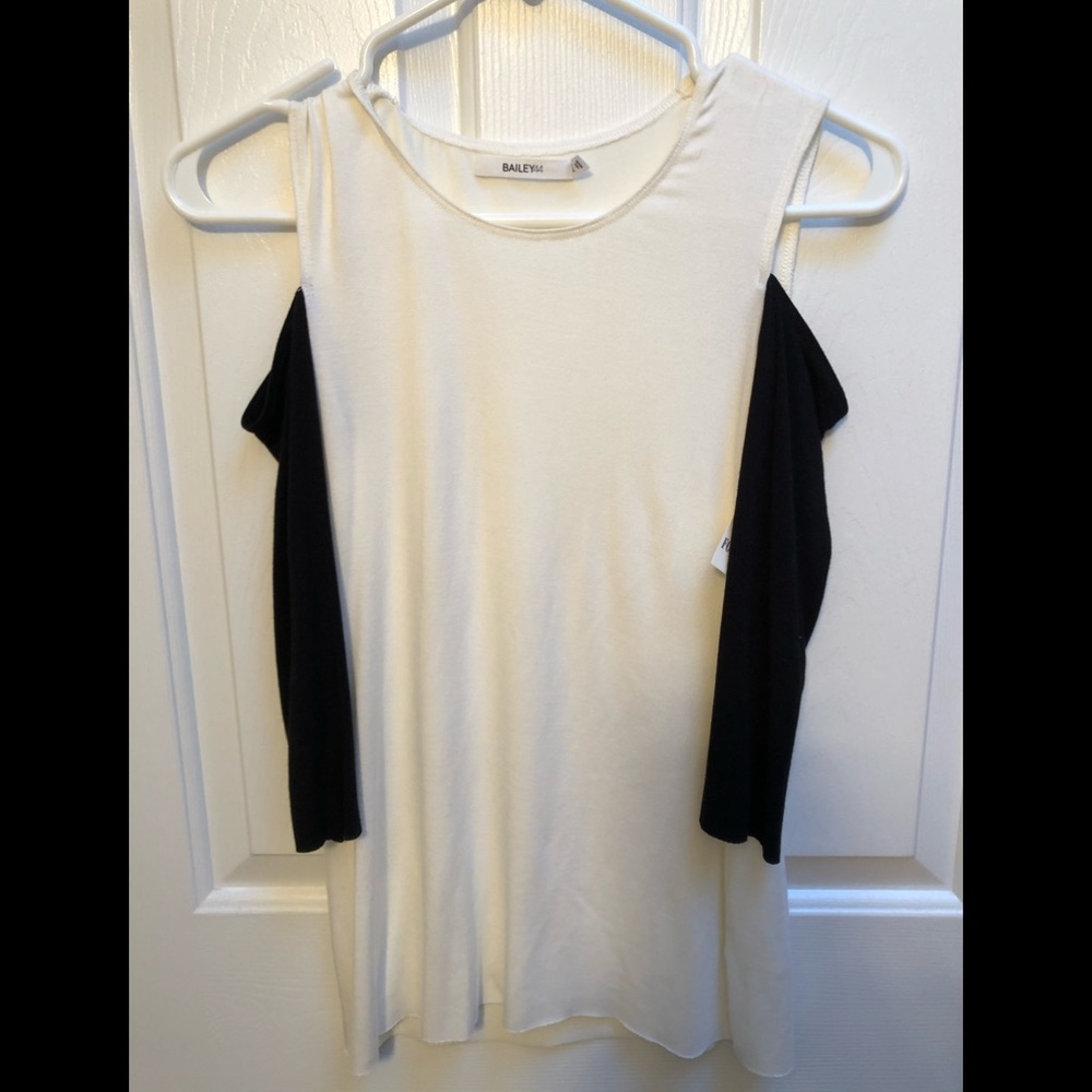 Bailey44 black open shoulder top